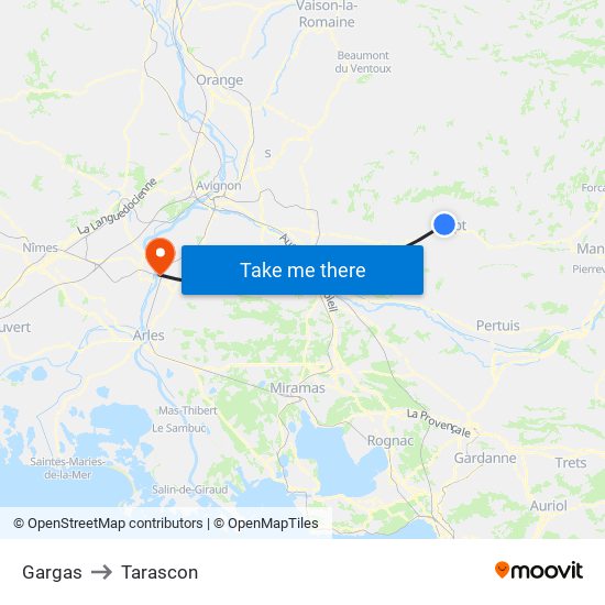 Gargas to Tarascon map