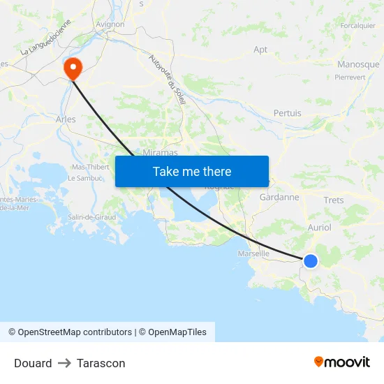 Douard to Tarascon map