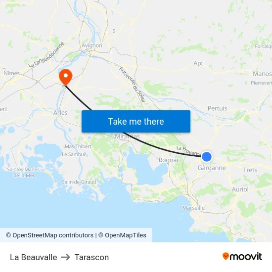 La Beauvalle to Tarascon map