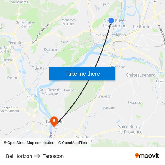 Bel Horizon to Tarascon map