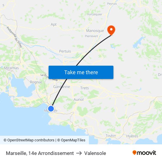 Marseille, 14e Arrondissement to Valensole map