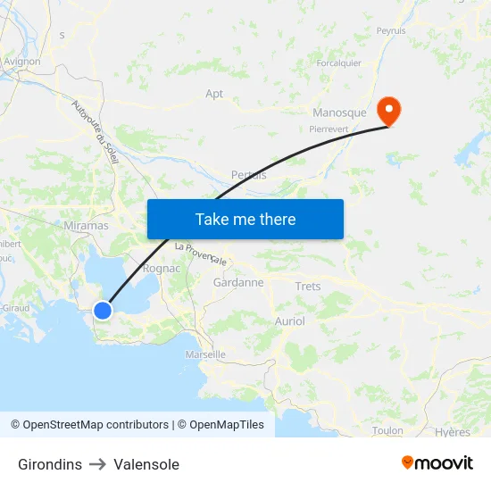 Girondins to Valensole map