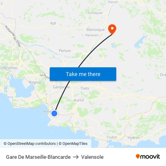 Gare De Marseille-Blancarde to Valensole map