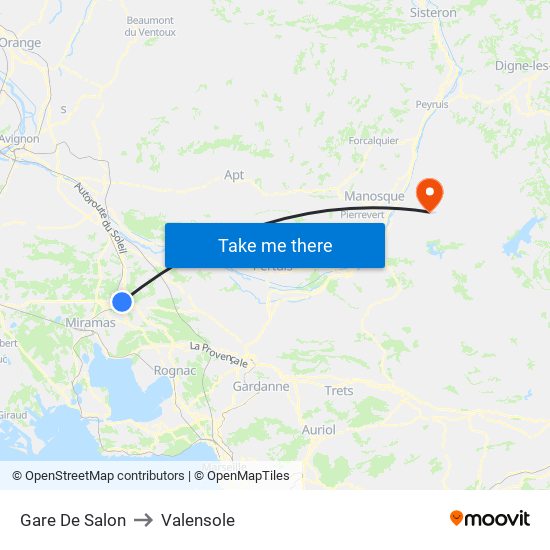 Gare De Salon to Valensole map