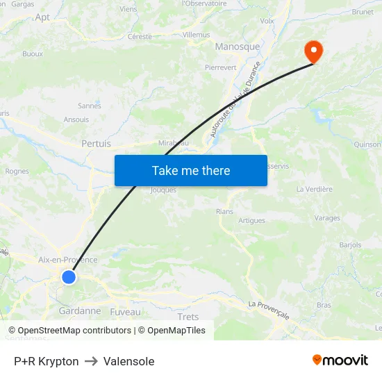 P+R Krypton to Valensole map