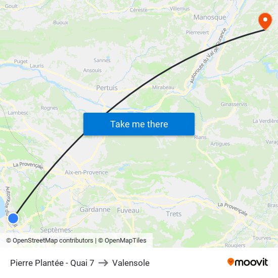 Pierre Plantée - Quai 7 to Valensole map