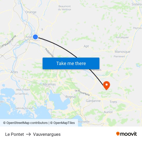 Le Pontet to Vauvenargues map