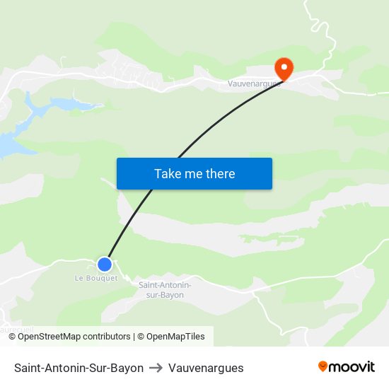 Saint-Antonin-Sur-Bayon to Vauvenargues map
