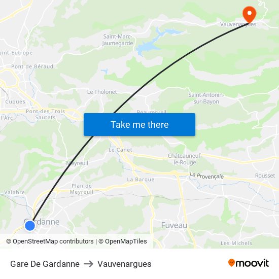 Gare De Gardanne to Vauvenargues map