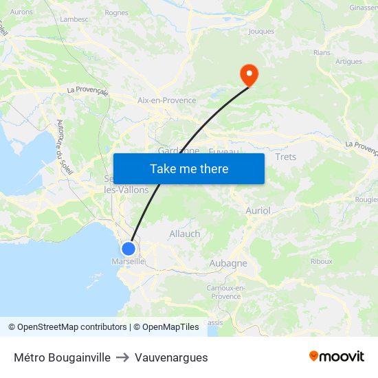 Métro Bougainville to Vauvenargues map