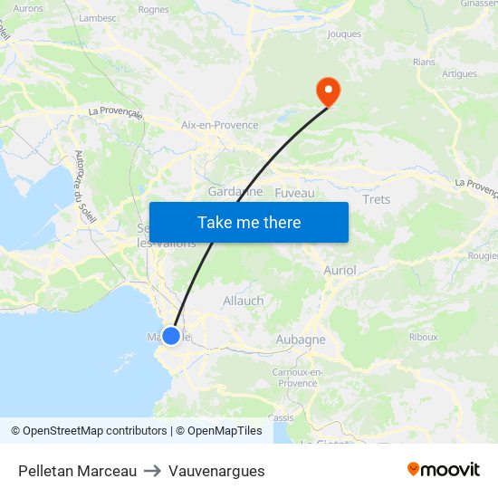 Pelletan Marceau to Vauvenargues map