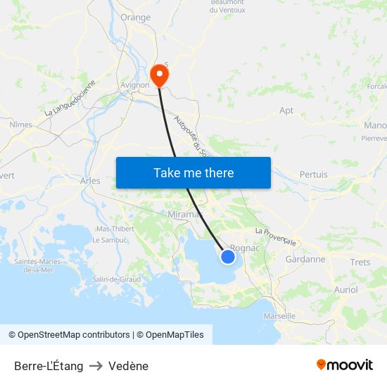 Berre-L'Étang to Vedène map
