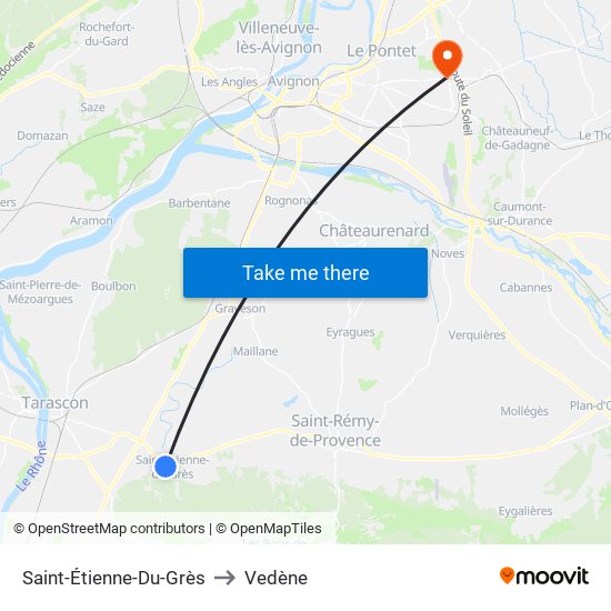 Saint-Étienne-Du-Grès to Vedène map
