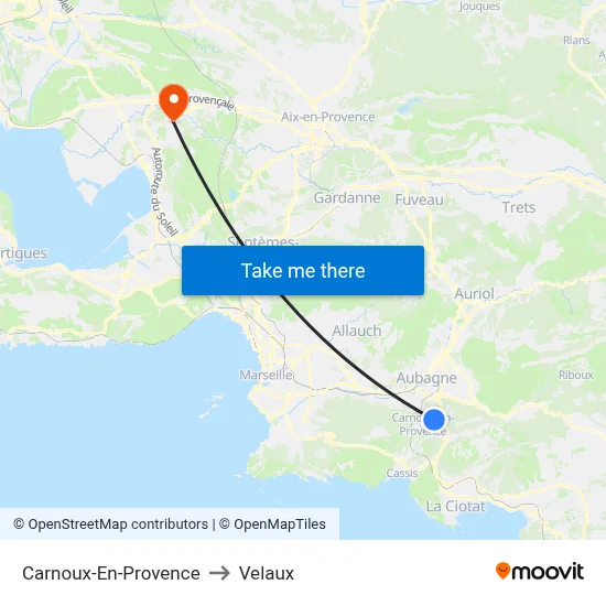 Carnoux-En-Provence to Velaux map