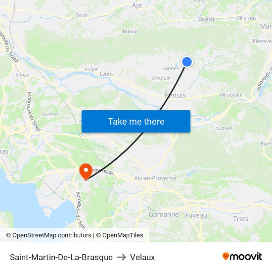 Saint-Martin-De-La-Brasque to Velaux map