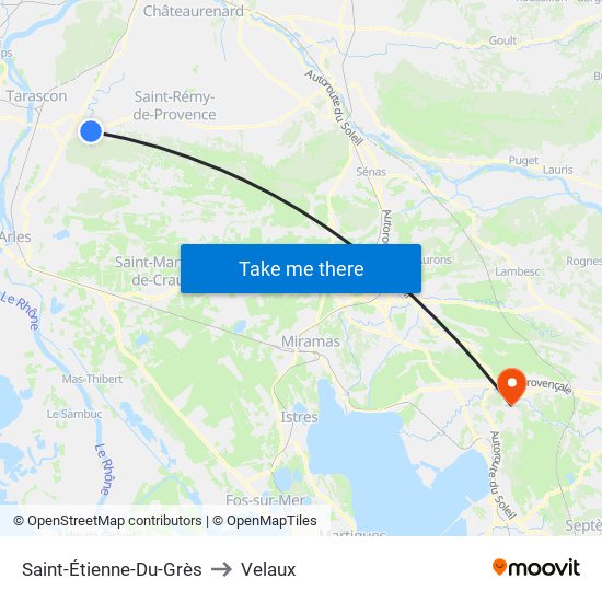 Saint-Étienne-Du-Grès to Velaux map