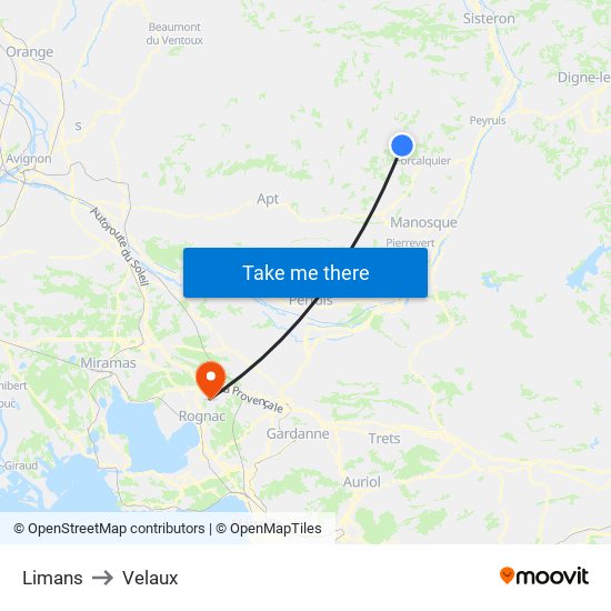 Limans to Velaux map