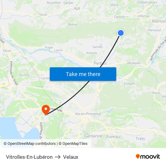 Vitrolles-En-Lubéron to Velaux map