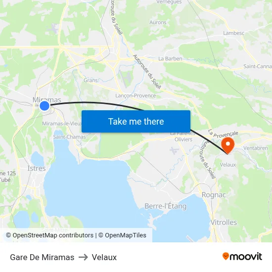Gare De Miramas to Velaux map