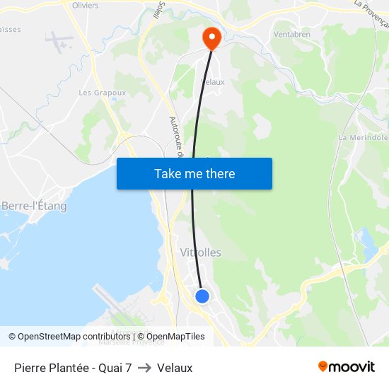 Pierre Plantée - Quai 7 to Velaux map