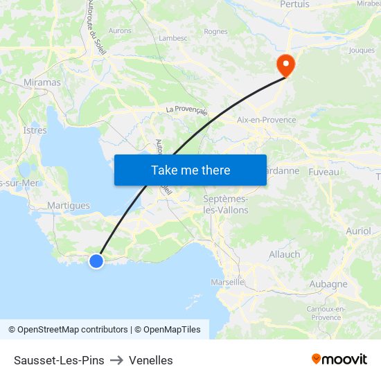 Sausset-Les-Pins to Venelles map