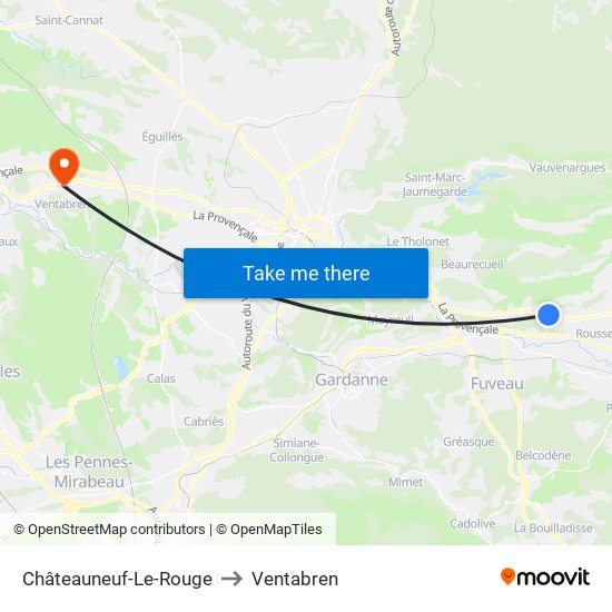 Châteauneuf-Le-Rouge to Ventabren map