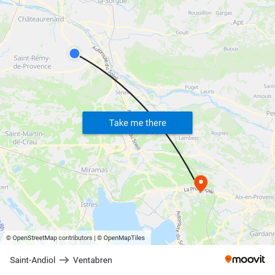 Saint-Andiol to Ventabren map