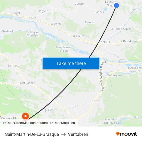 Saint-Martin-De-La-Brasque to Ventabren map