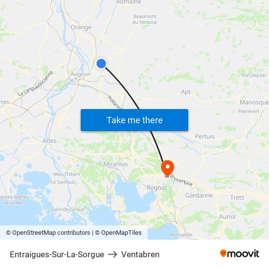 Entraigues-Sur-La-Sorgue to Ventabren map