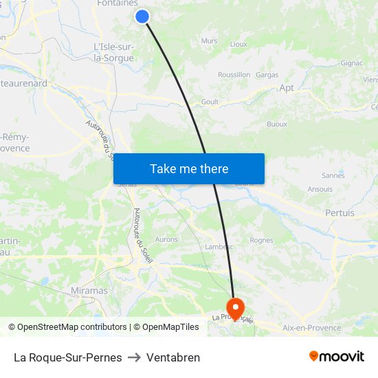 La Roque-Sur-Pernes to Ventabren map