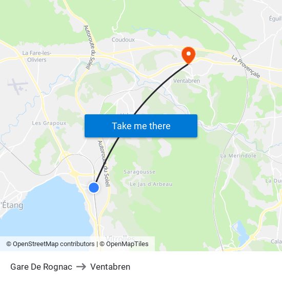 Gare De Rognac to Ventabren map