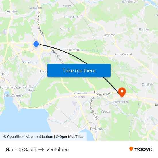 Gare De Salon to Ventabren map