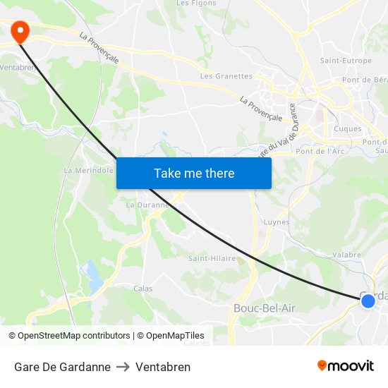 Gare De Gardanne to Ventabren map