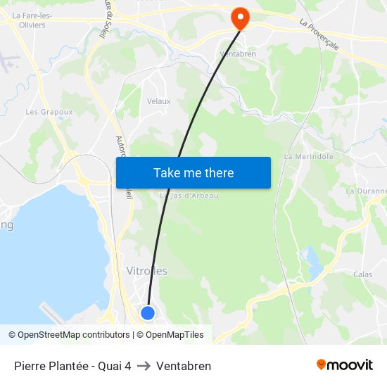 Pierre Plantée - Quai 4 to Ventabren map