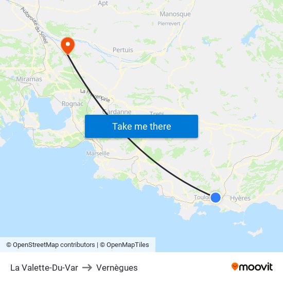 La Valette-Du-Var to Vernègues map
