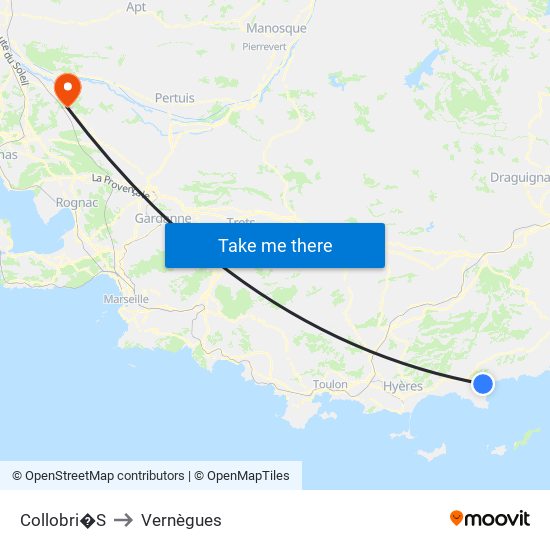 Collobri�S to Vernègues map