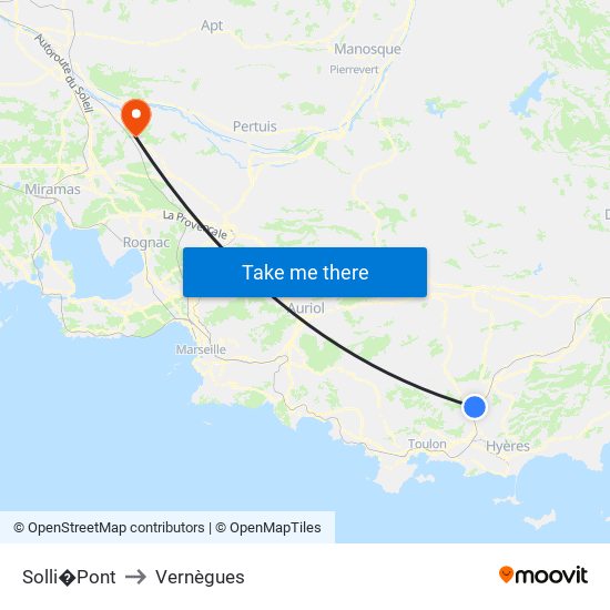 Solli�Pont to Vernègues map