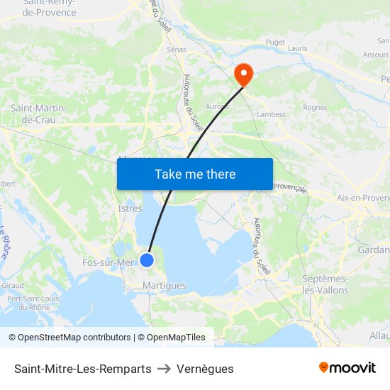 Saint-Mitre-Les-Remparts to Vernègues map