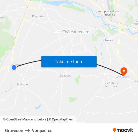 Graveson to Verquières map