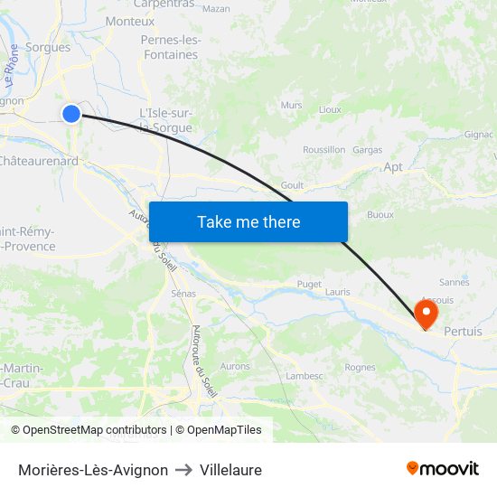 Morières-Lès-Avignon to Villelaure map