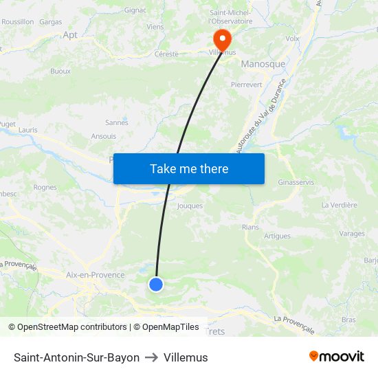 Saint-Antonin-Sur-Bayon to Villemus map