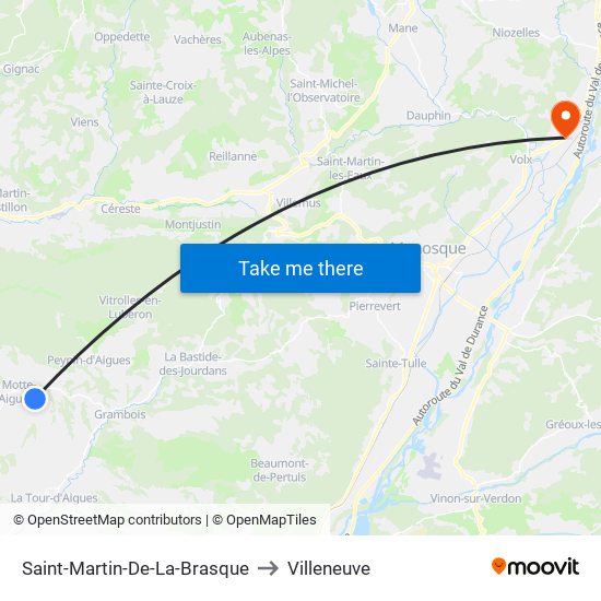 Saint-Martin-De-La-Brasque to Villeneuve map