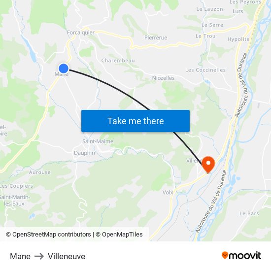 Mane to Villeneuve map