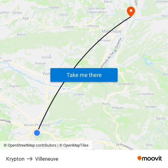 Krypton to Villeneuve map