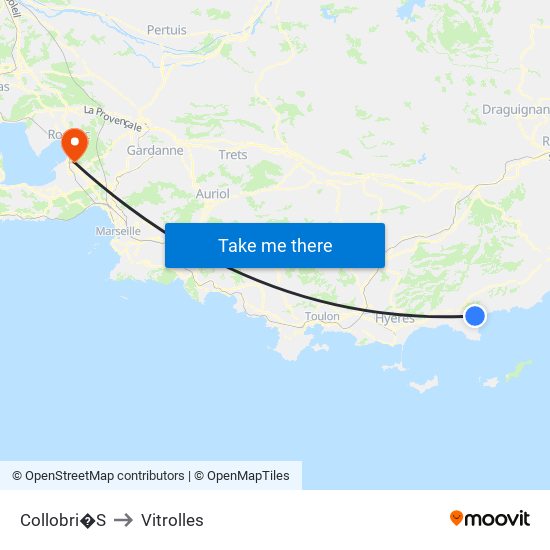 Collobri�S to Vitrolles map