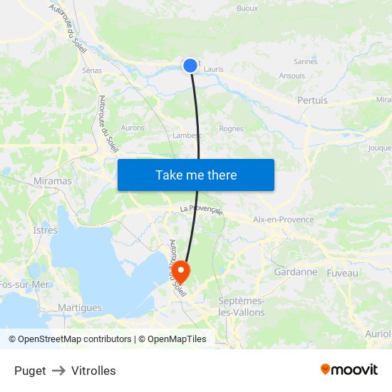 Puget to Vitrolles map