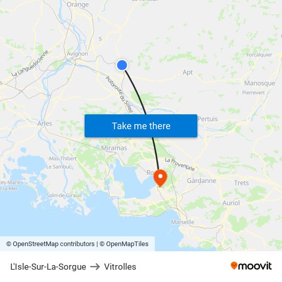 L'Isle-Sur-La-Sorgue to Vitrolles map