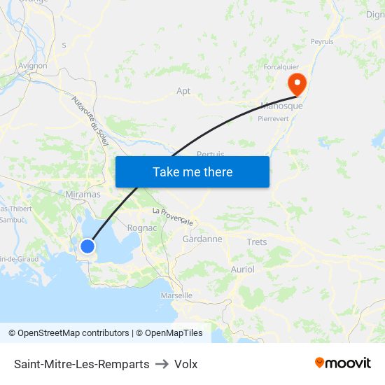 Saint-Mitre-Les-Remparts to Volx map