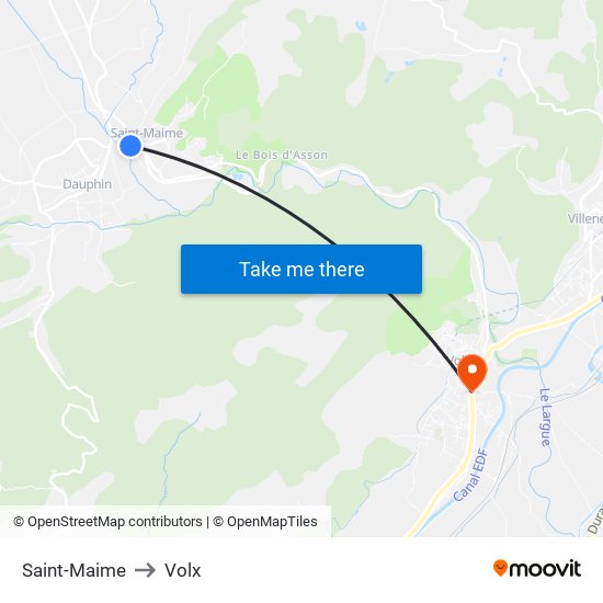 Saint-Maime to Volx map