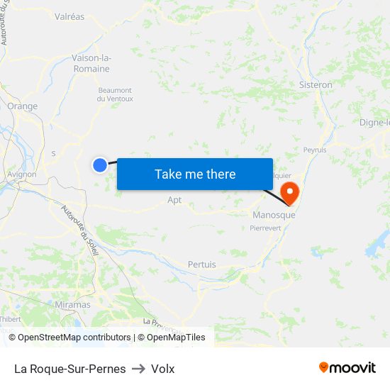 La Roque-Sur-Pernes to Volx map